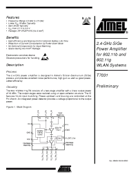 Datasheet T7031M-PEP manufacturer ATMEL