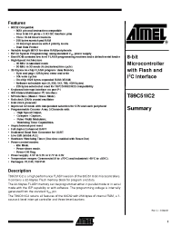 Datasheet T89C51IC2-RLTIM manufacturer ATMEL