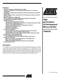 Datasheet TS68332DESC01XA manufacturer ATMEL