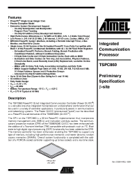 Datasheet TSPC860 manufacturer ATMEL