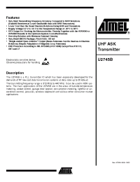 Datasheet U2745B-MFBG3 manufacturer ATMEL