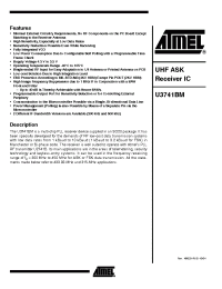 Datasheet U3741BM-P2FLG3 manufacturer ATMEL