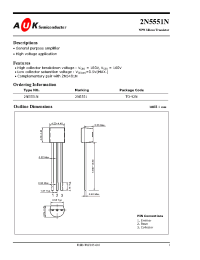 Datasheet 2N5551N manufacturer AUK