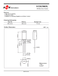 Datasheet STD13003L manufacturer AUK