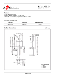 Datasheet STD13007F manufacturer AUK