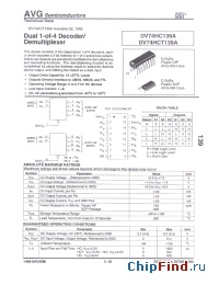 Datasheet AVGDV74HC139AD manufacturer AVG