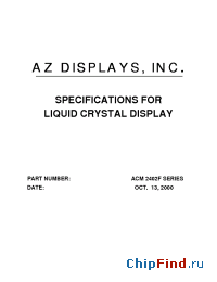 Datasheet ACM2402F manufacturer AZ Displays