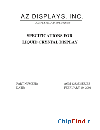 Datasheet AGM1232E manufacturer AZ Displays