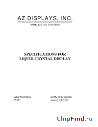 Datasheet AGM2464E manufacturer AZ Displays