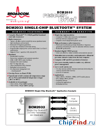 Datasheet BCM2033 manufacturer Broadcom