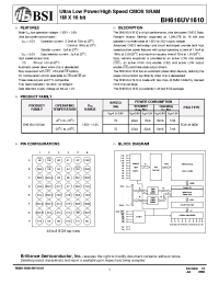 Datasheet BH616UV1610AIG70 manufacturer BSI