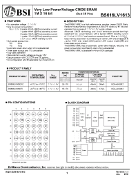 Datasheet BS616LV1613 manufacturer BSI