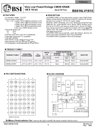 Datasheet BS616LV1615-55 manufacturer BSI