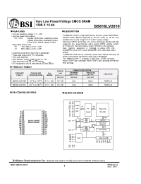 Datasheet BS616LV2010 manufacturer BSI