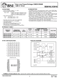 Datasheet BS616LV2010AI manufacturer BSI
