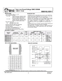Datasheet BS616LV2011DC manufacturer BSI