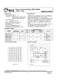 Datasheet BS616LV2012DI manufacturer BSI