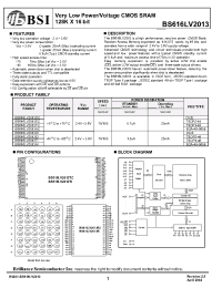Datasheet BS616LV2013-70 manufacturer BSI