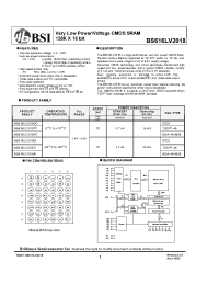 Datasheet BS616LV2018DC manufacturer BSI