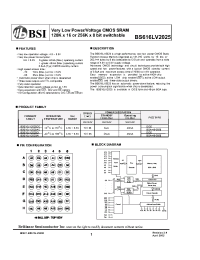 Datasheet BS616LV2025DI manufacturer BSI