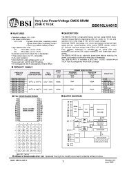 Datasheet BS616LV4015 manufacturer BSI