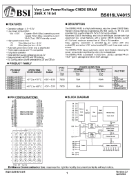 Datasheet BS616LV4015-55 manufacturer BSI
