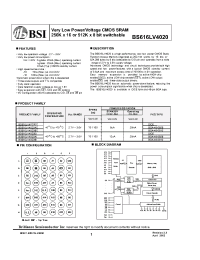 Datasheet BS616LV4020 manufacturer BSI