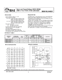 Datasheet BS616LV4021 manufacturer BSI