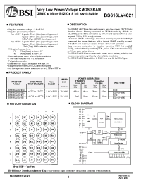 Datasheet BS616LV4021-10 manufacturer BSI