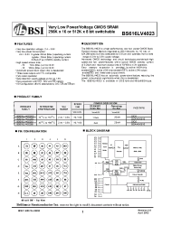 Datasheet BS616LV4023 manufacturer BSI