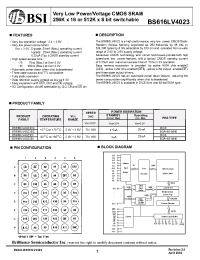 Datasheet BS616LV4023-10 manufacturer BSI