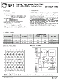 Datasheet BS616LV4025-55 manufacturer BSI