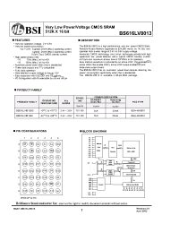 Datasheet BS616LV8013 manufacturer BSI