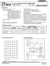 Datasheet BS616LV8016-55 manufacturer BSI