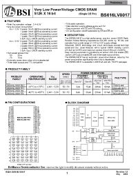Datasheet BS616LV8017-55 manufacturer BSI