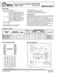 Datasheet BS616LV8017ECP55 manufacturer BSI