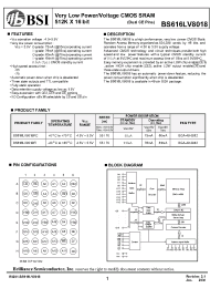 Datasheet BS616LV8018 manufacturer BSI