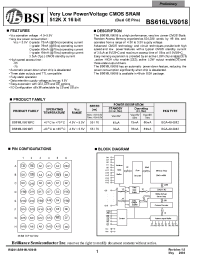 Datasheet BS616LV8018-55 manufacturer BSI
