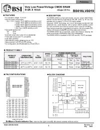 Datasheet BS616LV8019-55 manufacturer BSI