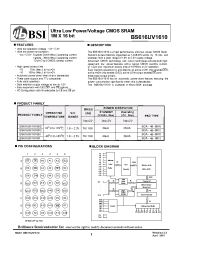 Datasheet BS616UV1610 manufacturer BSI