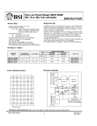 Datasheet BS616UV1620 manufacturer BSI