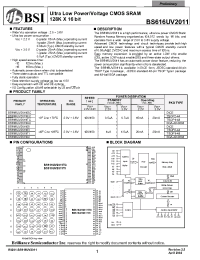 Datasheet BS616UV2011-12 manufacturer BSI