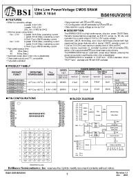 Datasheet BS616UV2019 manufacturer BSI