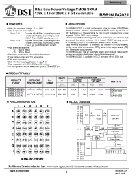 Datasheet BS616UV2021DC10 manufacturer BSI