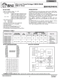 Datasheet BS616UV4010-12 manufacturer BSI