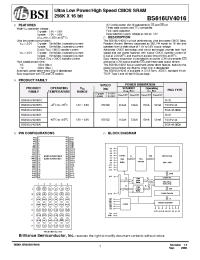 Datasheet BS616UV4016 manufacturer BSI