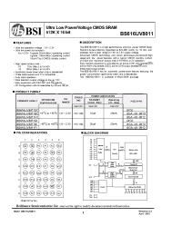 Datasheet BS616UV8011 manufacturer BSI