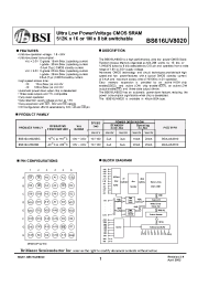 Datasheet BS616UV8020 manufacturer BSI