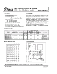 Datasheet BS616UV8021 manufacturer BSI