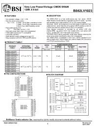 Datasheet BS62LV1023-70 manufacturer BSI